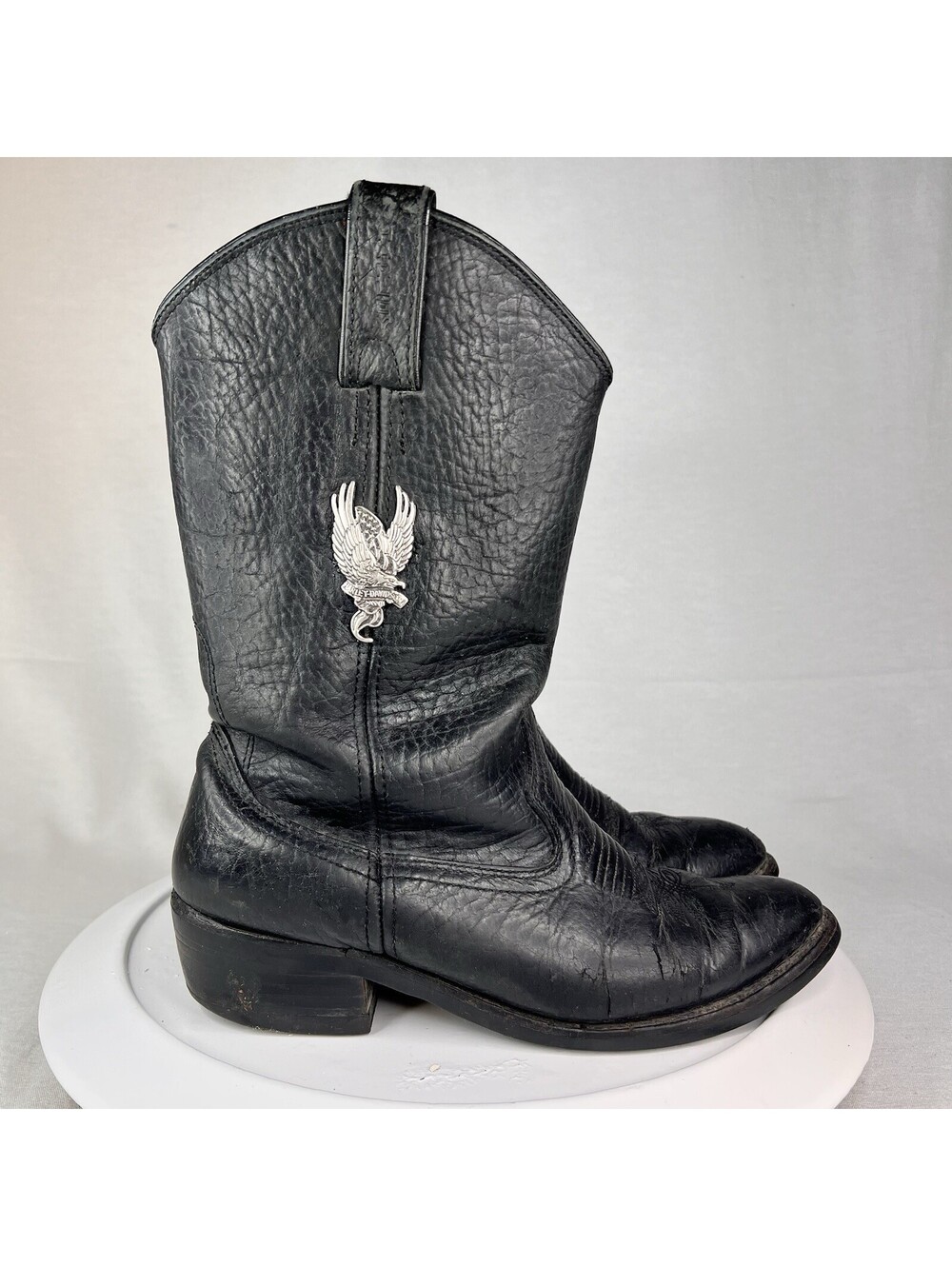 Harley Davidson Cowboy Black Boots Rough Condition- Needs Rehab - Men’s Sz 10